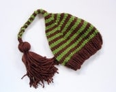 MADE TO ORDER - Striped Knit Munchkin Elf Hat for Baby Photo Props