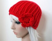 MADE TO ORDER - Crochet Beanie Hat with Flower
