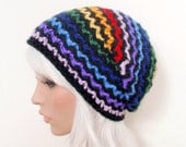 MADE TO ORDER - Slouchy Rainbow Ziggy Beanie Hat