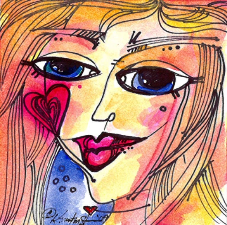 SEXY NUDE GODDESS 15 Original Miniature Watercolor Ink Illustration EBSQ