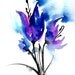 Blooms Of Blue ... Original abstract floral flower Watercolor painting EBSQ ... Free Shipping