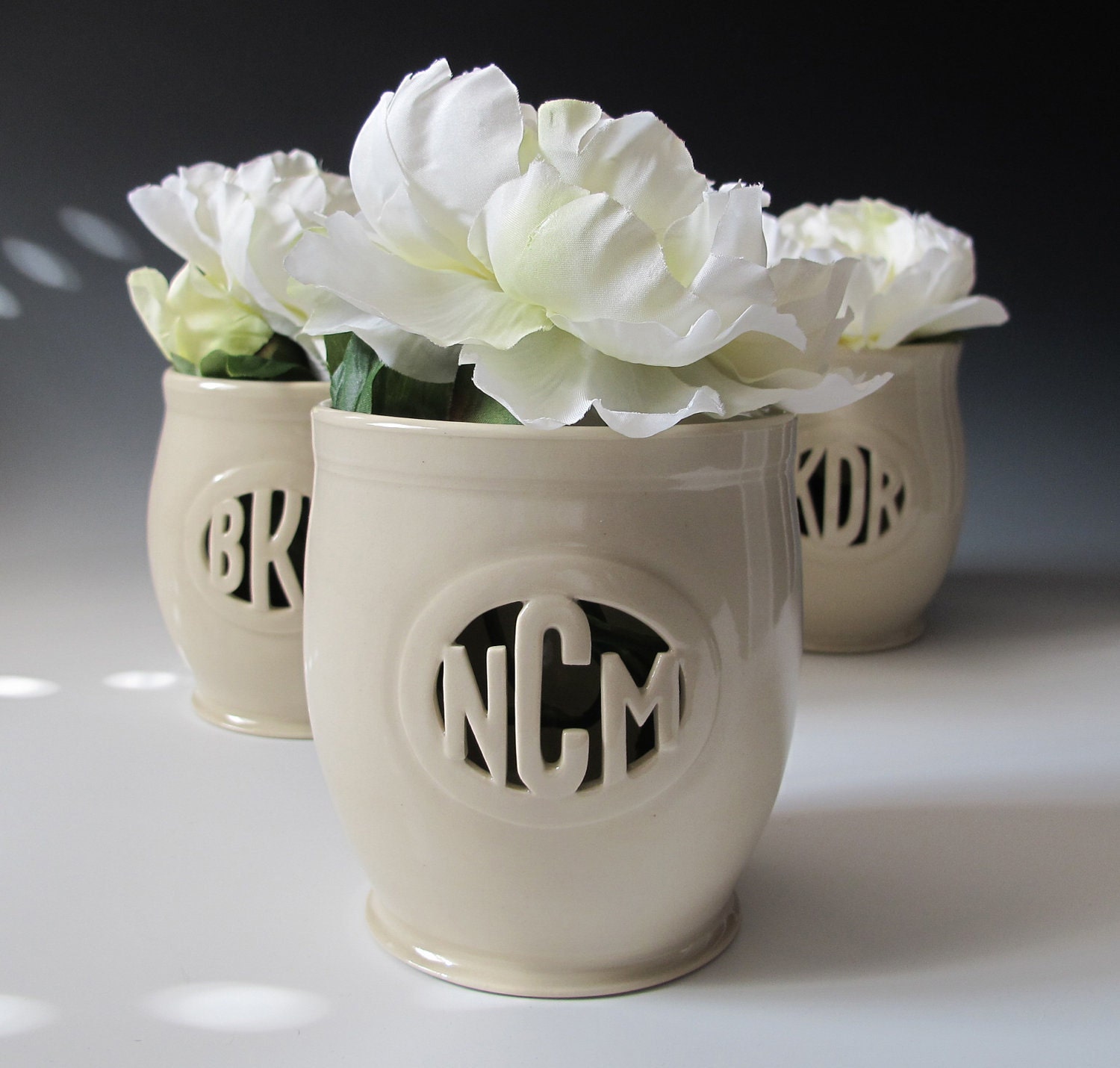 INFO ON ..... Personalized Monogram Gift - Vase for Individuals or Couples