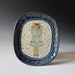 Victorian Style Kitty Girl Ceramic Plate / Dish with Blue Polka Dots