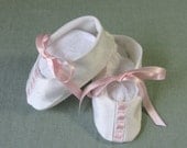 Silk Baby Booties, Christening, Baptism
