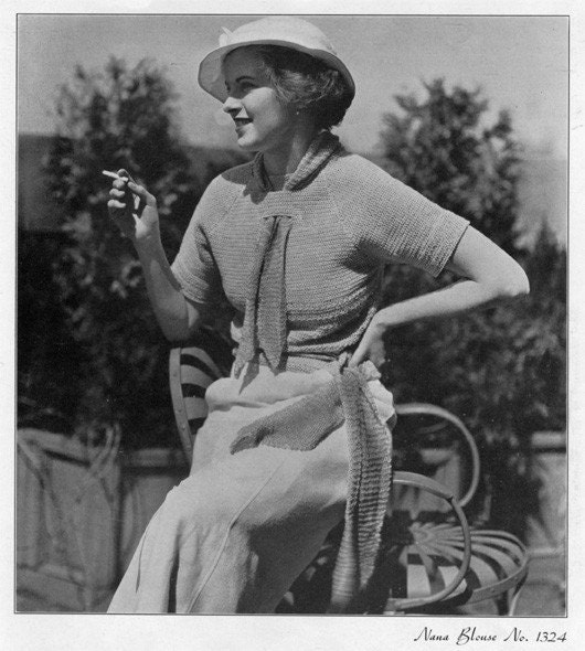 Columbia Nana Blouse No. 1324 - Vintage 1930s Crochet Pattern, 1934