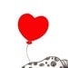 Love Monster Print- Red Balloon Heart Art