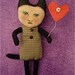 Cat girl art doll- Valentine- Clarice- ugly cute- weird- contemporary folk art- ooak doll