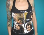 the Beatles Let it Be rock halter top made from a salvaged shirt Small