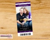 Ticket Stub Shower Invitation - Save the Date - Team Color- Any Sport - Digital File or Printed