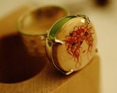 Flowers in Her Hair Cork Ring in Wood Block by Uncorked