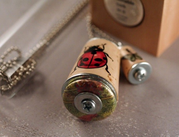 Ladybug Necklace - Sustainable Cork Jewelry - Recycled by Uncorked - Test Tube Jewelry