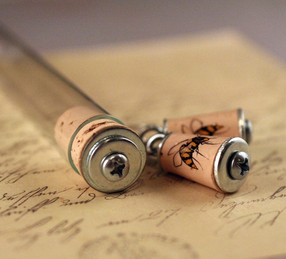 Save the BEES Cork Earrings in Test Tube by Uncorked