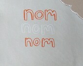 Nom Nom Nom bunny altered Gocco print