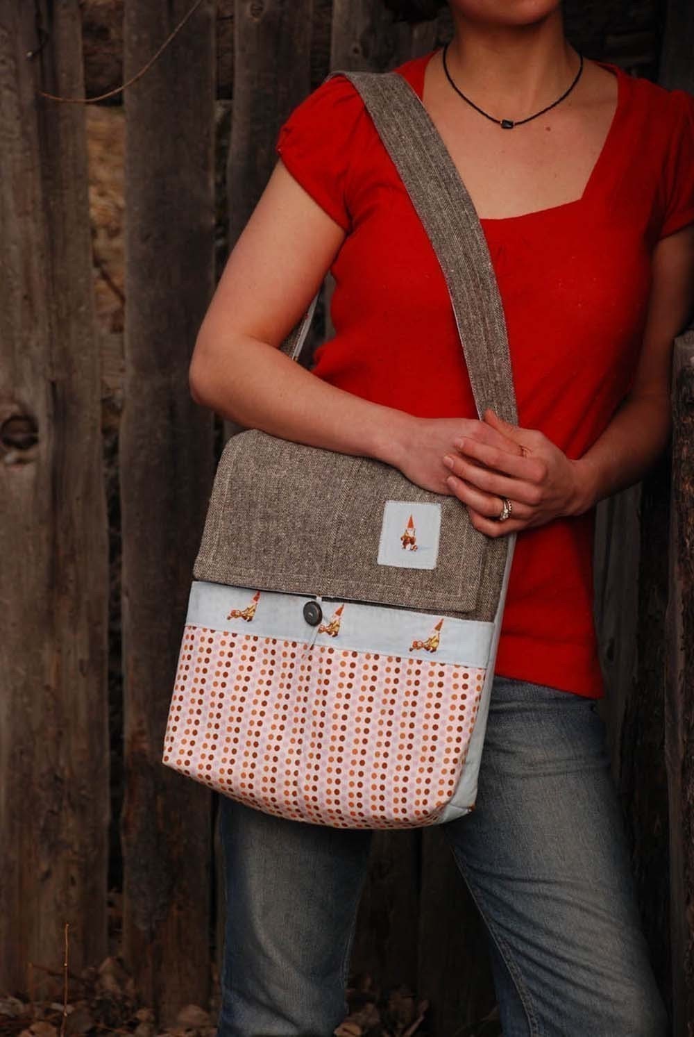 Mischievous Gnome Messenger Bag Sewing by SewLiberatedPatterns