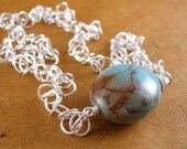 Rivulet Pendant - Turquoise and Sterling Silver