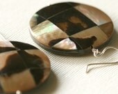 Black Moon Earrings - Black Lip Shell and Sterling Silver
