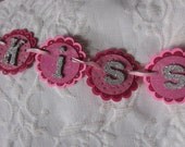 kiss me banner pink paper garland love valentines day