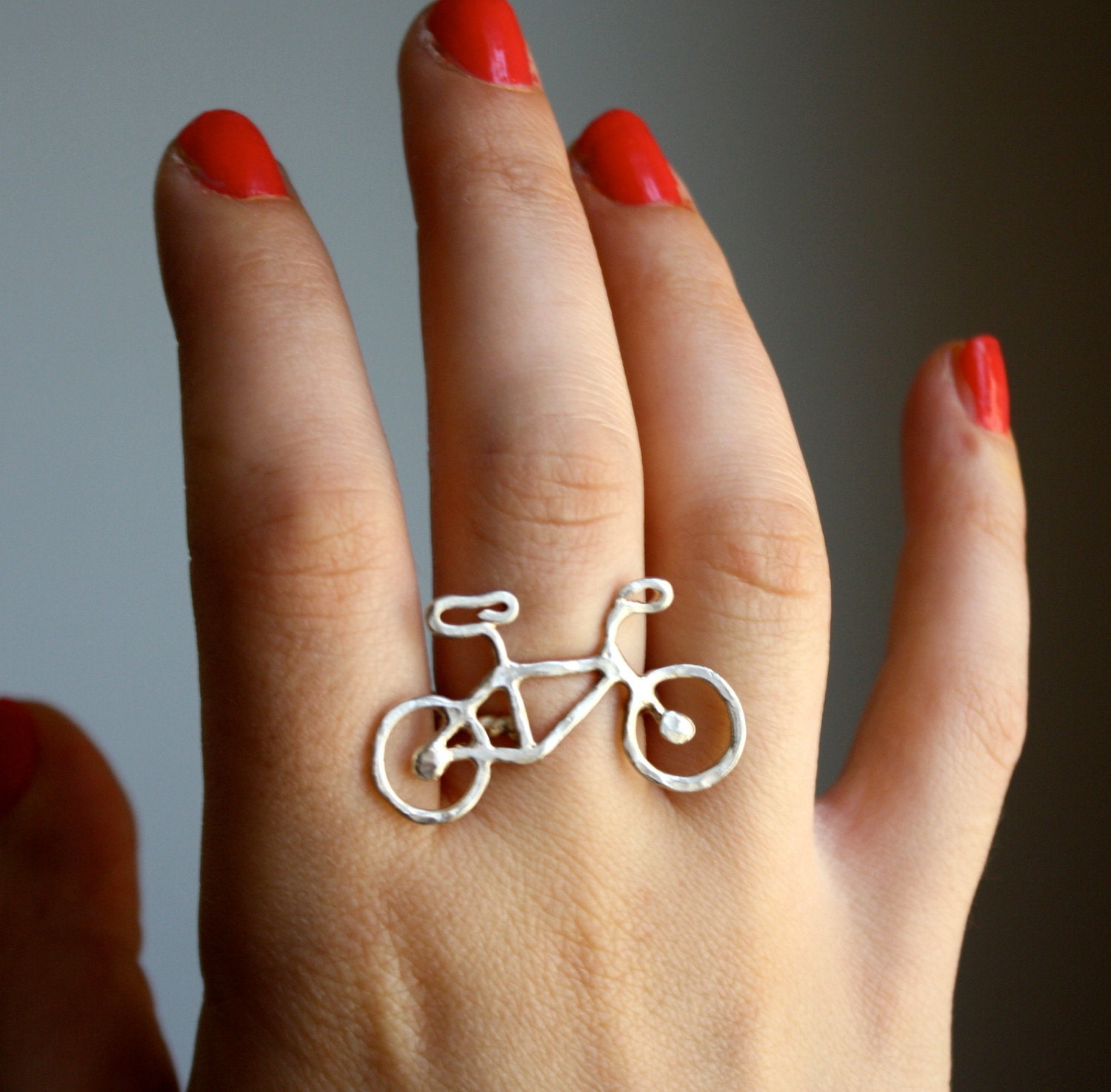Ready to Ship- Tiny Bike Ring- Sterling Silver