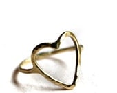 14k Gold Open Heart Ring