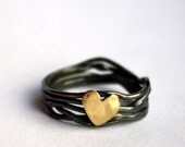 Handmade Sterling Silver Nest Heart Ring- made by Rachel Pfeffer