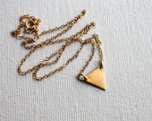 Tiny Brass Triangle Necklace- Handmade by Rachel Pfeffer