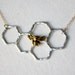 Sterling Silver Honeycomb Necklace on 14k Gold Filled Chain