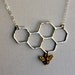 Ready to Ship- Sweets for the Sweet- Sterling Silver Honeycomb Necklace by Rachel Pfeffer