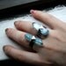 The Future Ring- Aqua Aura crystal in Handmade Sterling Silver