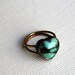 Handmade Turquoise Heart Ring in Sterling Silver on Gold Fill Band