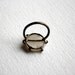 Snow White Drusy In Handmade Oxidized Pronged Setting