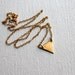 Tiny Brass Triangle Necklace- Handmade by Rachel Pfeffer