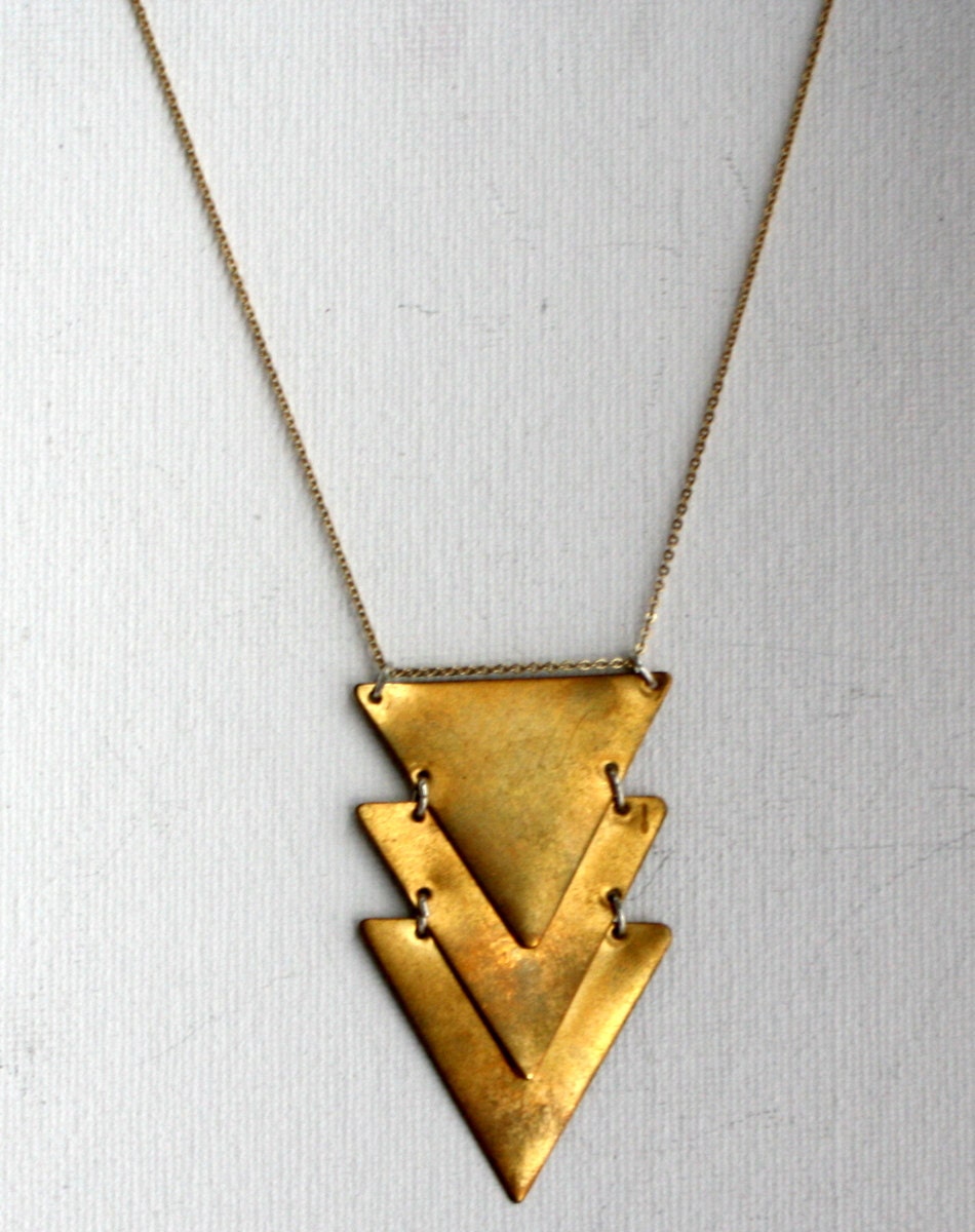 Kinetic Brass Chevron Necklace