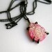 Pink and Black- Candy Pink Drusy in Handmade Pronged Setting