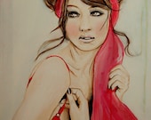 Cherry Blossom Girl-  Fashion Painting Art Print  // Limited Edition