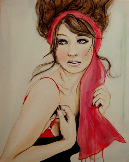 Cherry Blossom Girl-  Fashion Painting Art Print  // Limited Edition