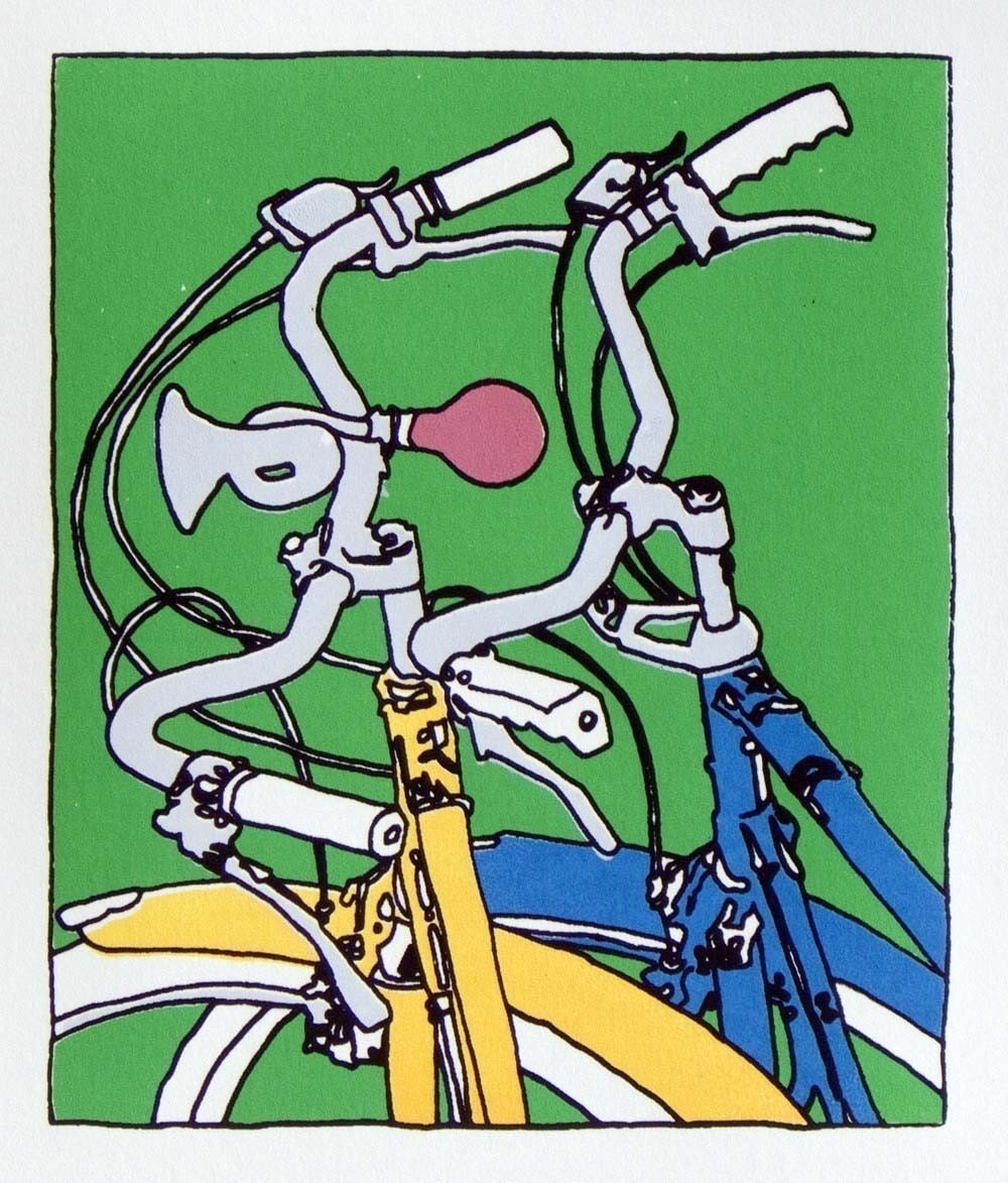 Bicycle Art Print - Two Bikes Together - Kate and Jamie's - Print