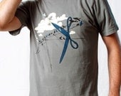 SNIP Tshirt on Concrete - Men's Scissors Tee Shirt S M L XL 2X 3X