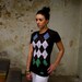 Space Invaders Argyle Annihilation Women's Tshirt on black- Women's Tee Shirt S M L XL