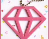 Old Pink Acrylic Diamond Necklace