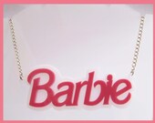 White and Pink Barbie Acrylic Necklace