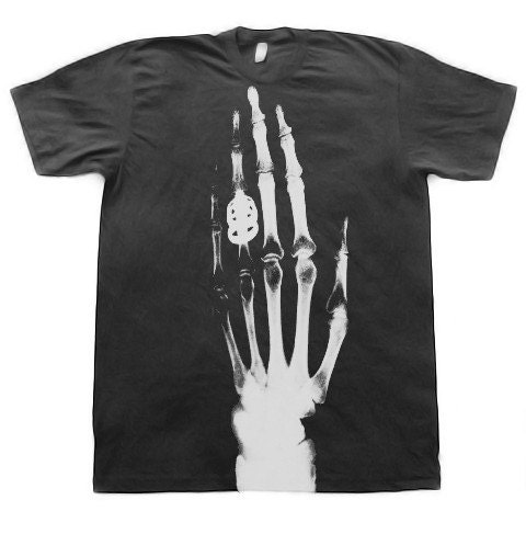 Mens Poly-Cotton Tshirt in Asphalt feat. Ringen print in White
