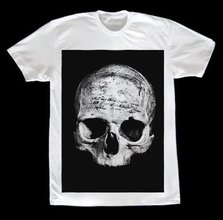 Men's Poly-Cotton Tshirt in White feat. Descartes print in Black
