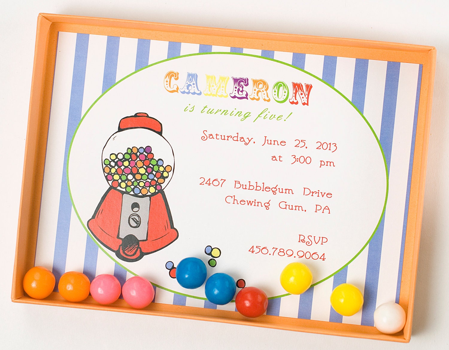 Luxury,Bubblegum Birthday Invitation - GUMDROPS