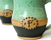 2-Piece Commemorative Wedding Set, Scratch Made, Personalized Pottery by Mud Pie Studio NC
