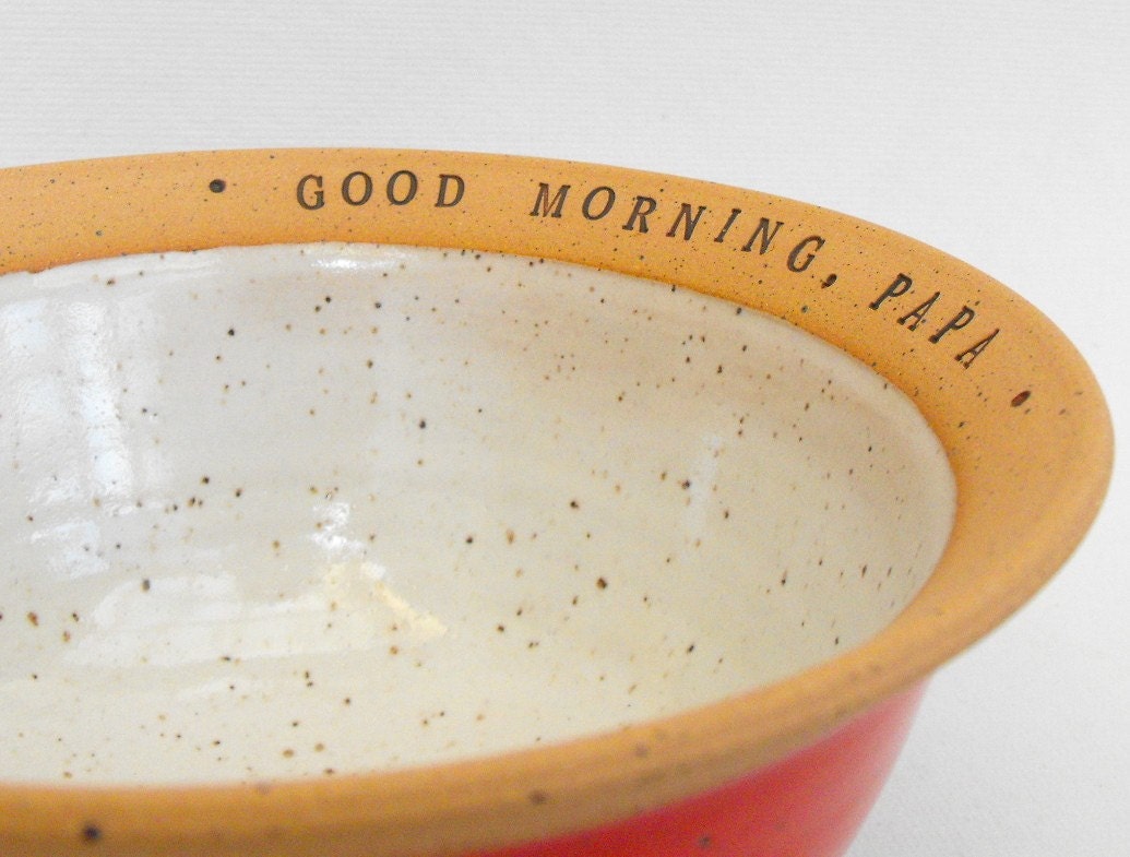 Custom Name Cereal Bowl, Scratch Made, Personalized Pottery by Mud Pie Studio