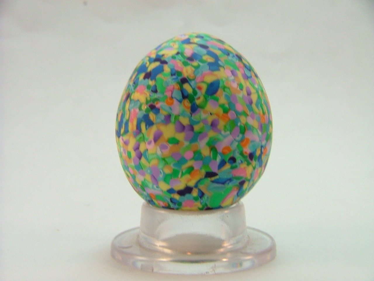 Colorful Pastel Speckled Dots Polymer Clay Covered Quail Egg