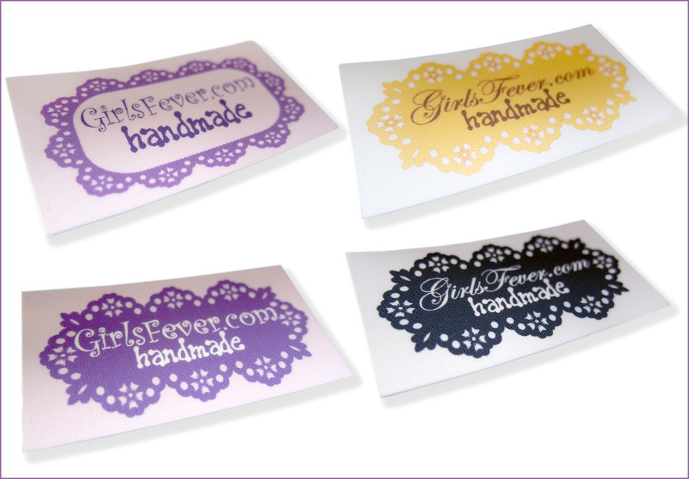 100 Personalized iron on cotton labels textile tags clothing labels fabric labels PRE-CUT