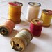 Vintage Thread Spools -Spring Colors of Pink, Gold, White, Blue and Peach
