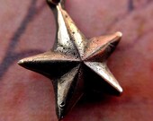 SALE-Bronze Star Pewter Charm Hand Cast
