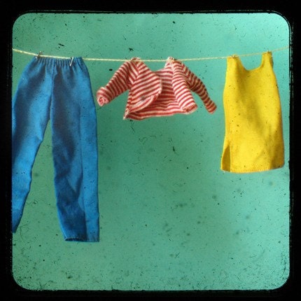 Whimsical Clothesline Photograph - Solar Powered - 8x8 Photograph Print